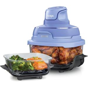 imageNinja Crispi 5in1 Portable Glass Air Fryer 4QT 25QT ampamp 6Cup Glass Containers with Crisper Plates ampamp Storage Lids Microwave Freezer ampamp Dishwasher Safe British Racing Green FN103BFFrosted Lilac