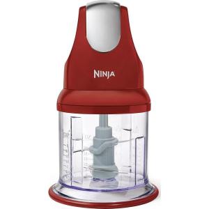 imageNinja Food Chopper Express Chop with 200Watt 16Ounce Bowl for Mincing Chopping Grinding Blending and Meal Prep NJ110GRRed