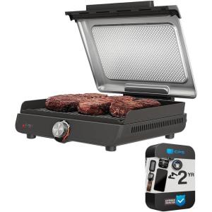 imageNinja GR100 Sizzle Smokeless Indoor Grill Renewed Bundle with 2 Year Enhanced Protection Pack