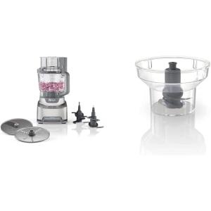 imageNinja NF701 Professional XL Food Processor 1200 PeakWattage ampamp Dough 12Cup Processor Bowl Feed Chute3Part Pusher 2 Blades ampamp 2 Discs Silver ampamp XSKBWLNBWL Professional XL Food Processor