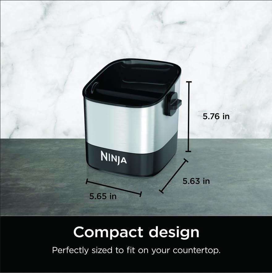 imageNinja Luxe Caf Knock Box Accessories for Espresso Machine Easy ampamp MessFree Puck Disposal Coffee ampamp Espresso Grounds Nonslip Base Removable Bar Holds 10 Double Shot Pucks XSKKNOCKBOX