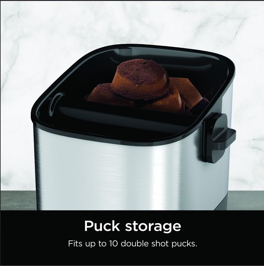 imageNinja Luxe Caf Knock Box Accessories for Espresso Machine Easy ampamp MessFree Puck Disposal Coffee ampamp Espresso Grounds Nonslip Base Removable Bar Holds 10 Double Shot Pucks XSKKNOCKBOX