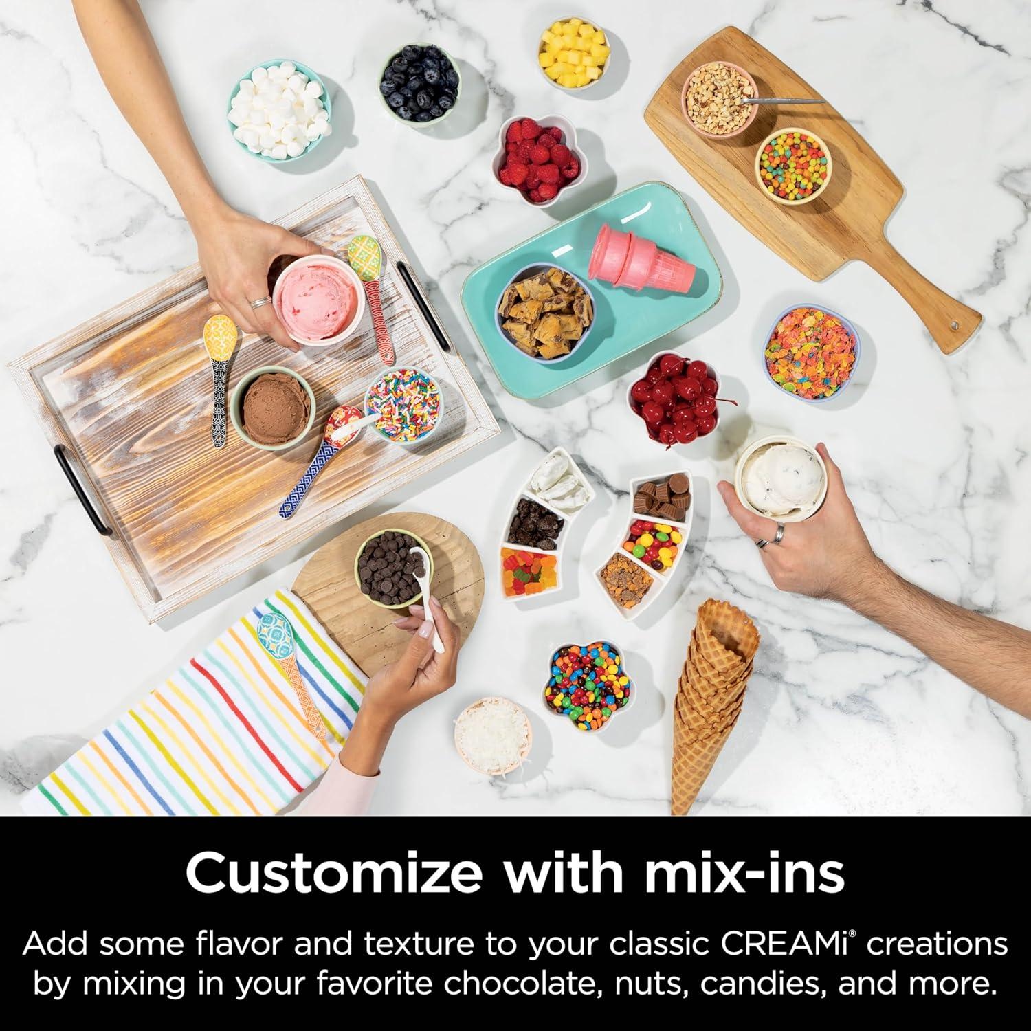 imageNinja CREAMi Swirl Ice Cream and Soft Serve Maker Sorbet Milkshake Frozen Yogurt Low Calories Program ampamp More 13in1 Soft Serve Handle ampamp 2 CREAMi Swirl 16oz Pints For Kids ampamp ALL ages NC701C