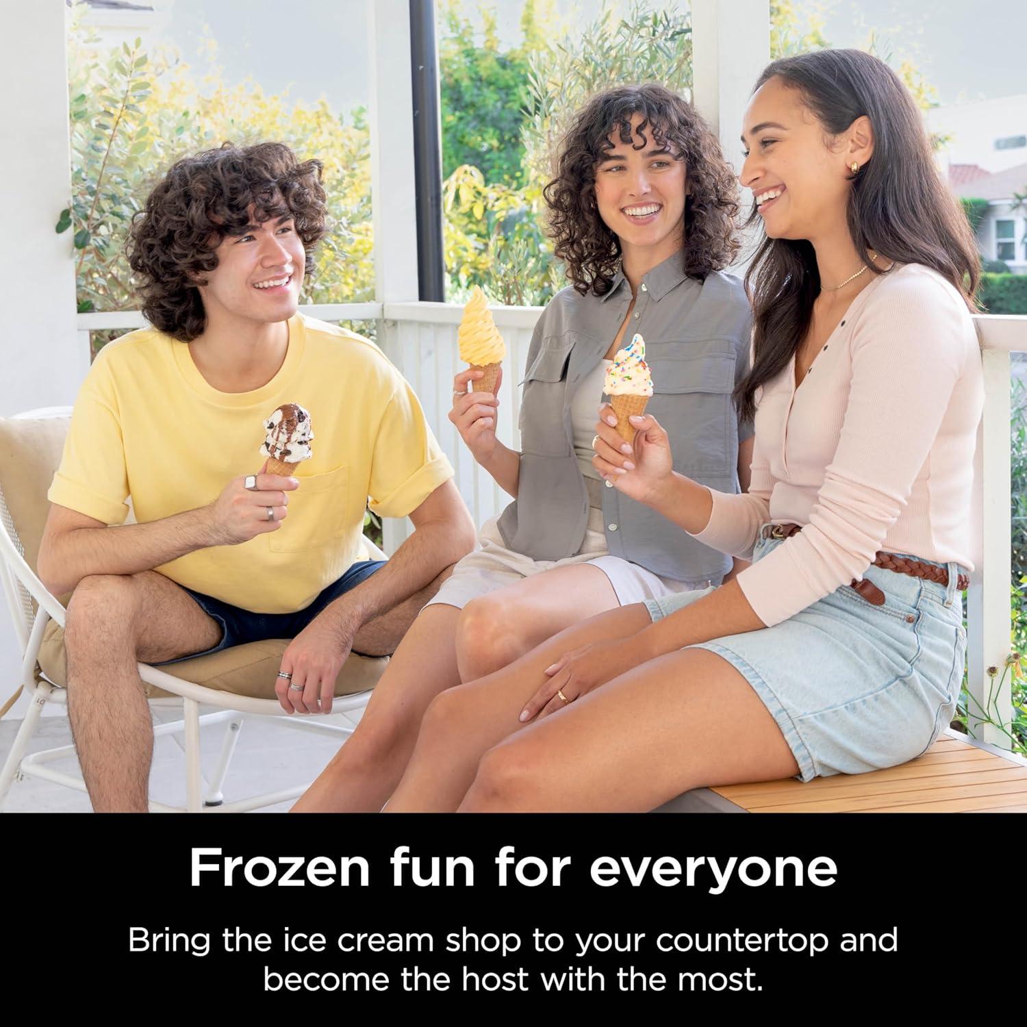 imageNinja CREAMi Swirl Ice Cream and Soft Serve Maker Sorbet Milkshake Frozen Yogurt Low Calories Program ampamp More 13in1 Soft Serve Handle ampamp 2 CREAMi Swirl 16oz Pints For Kids ampamp ALL ages NC701C