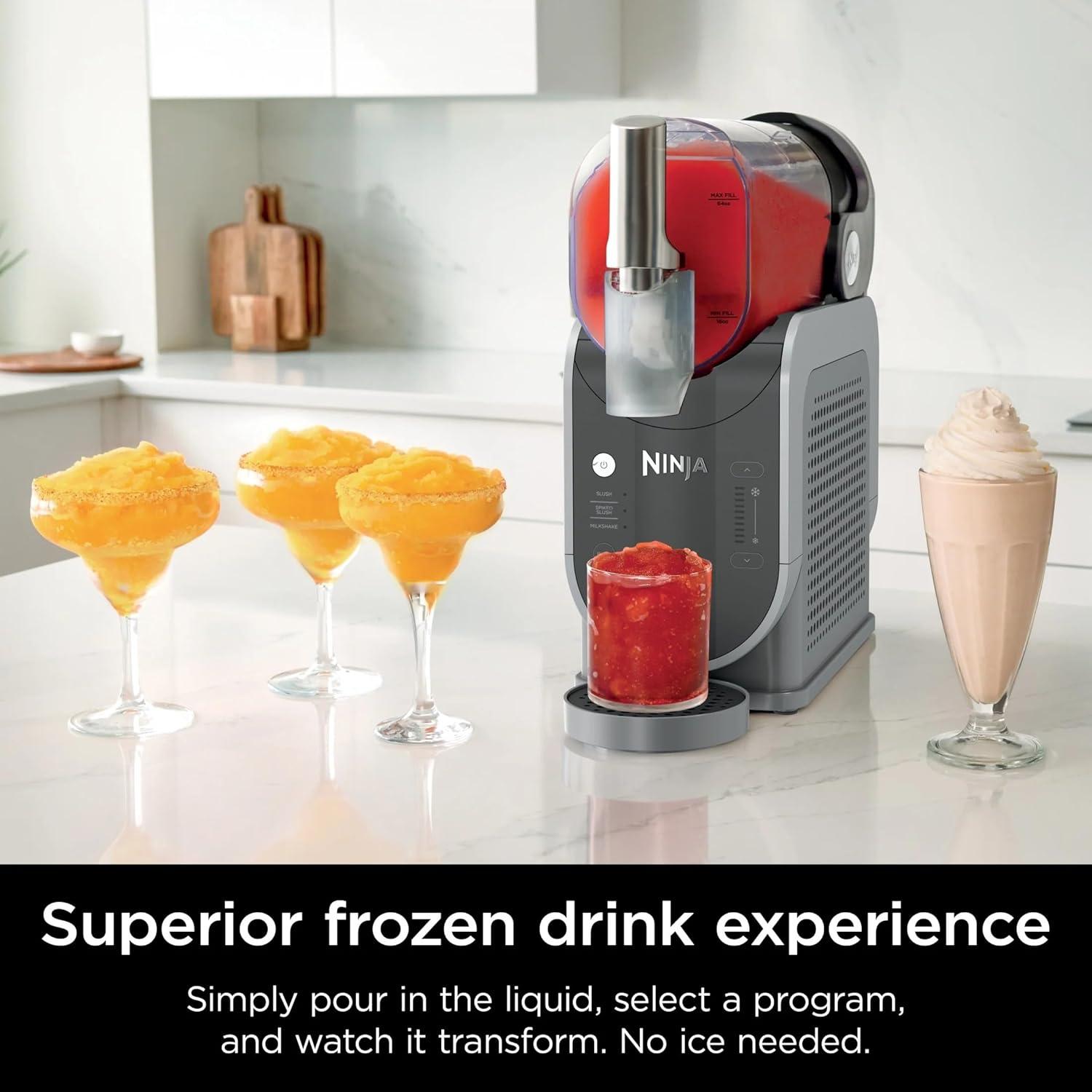 imageNinja FS301 Professional Maker with RapidChill Technology 88 oz Drink ampamp Slushie Machine 5 Preset Programs Frozen Margaritas Frapps and More Premium Accents Black Renewed72 oz  3 Presets