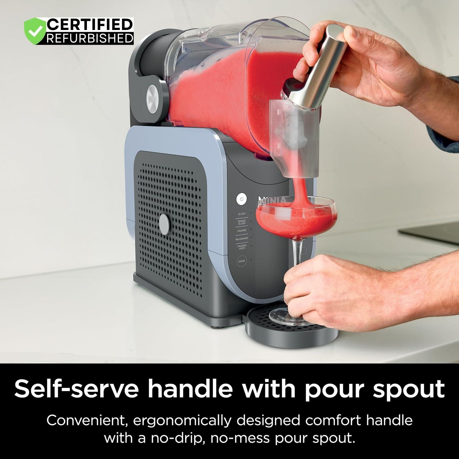 imageNinja FS301 Professional Maker with RapidChill Technology 88 oz Drink ampamp Slushie Machine 5 Preset Programs Frozen Margaritas Frapps and More Premium Accents Black Renewed88 oz  5 Presets