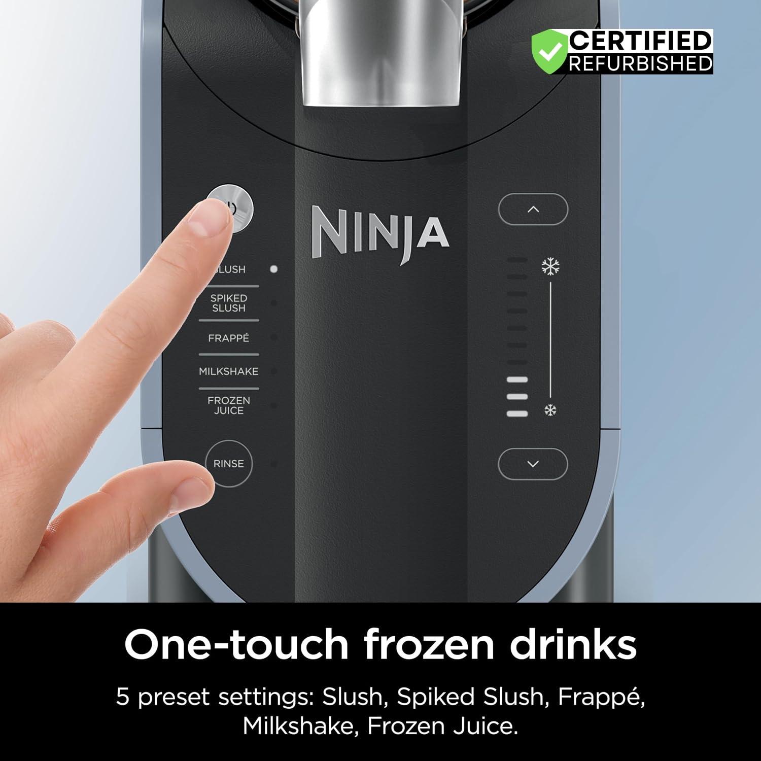 imageNinja FS301 Professional Maker with RapidChill Technology 88 oz Drink ampamp Slushie Machine 5 Preset Programs Frozen Margaritas Frapps and More Premium Accents Black Renewed88 oz  5 Presets