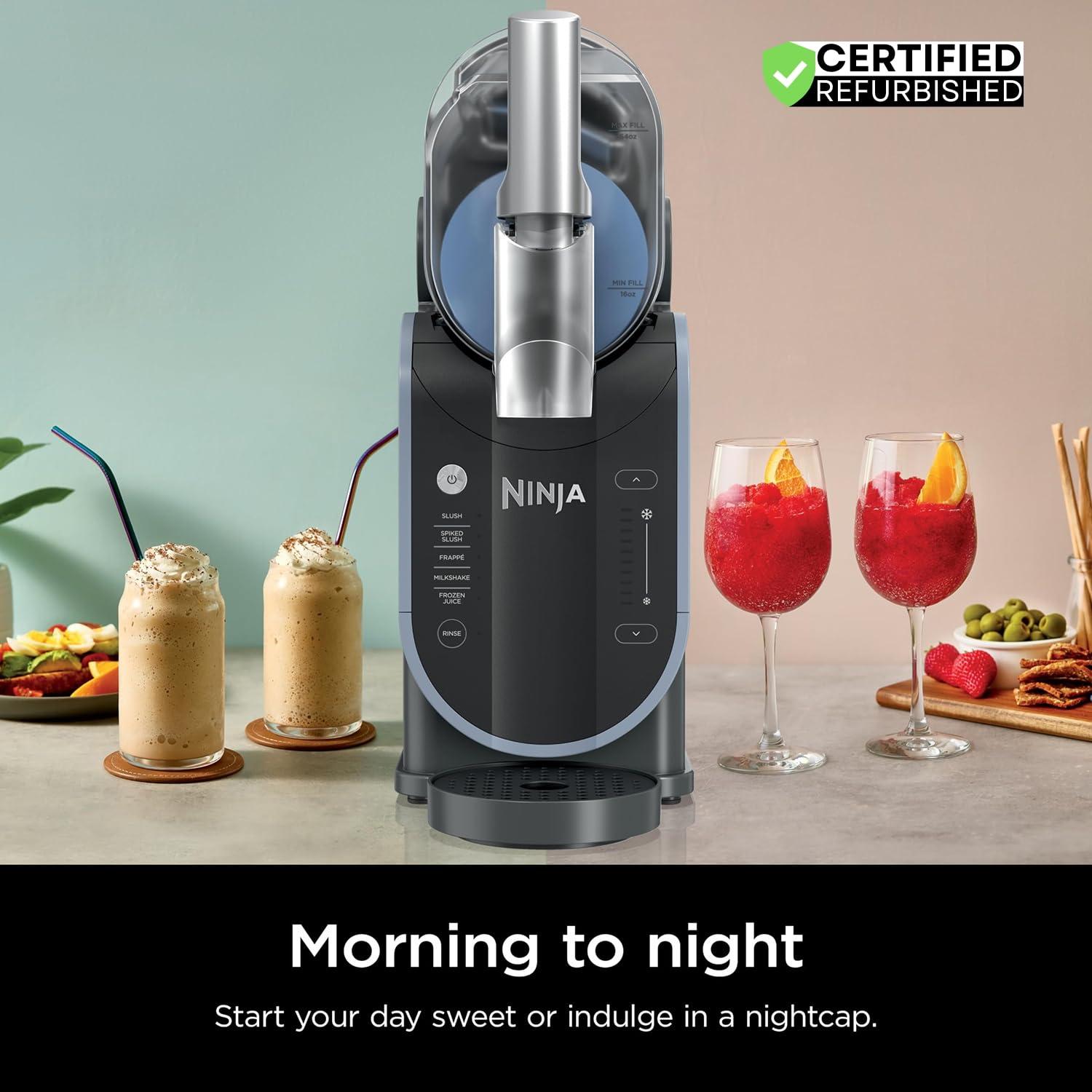 imageNinja FS301 Professional Maker with RapidChill Technology 88 oz Drink ampamp Slushie Machine 5 Preset Programs Frozen Margaritas Frapps and More Premium Accents Black Renewed88 oz  5 Presets