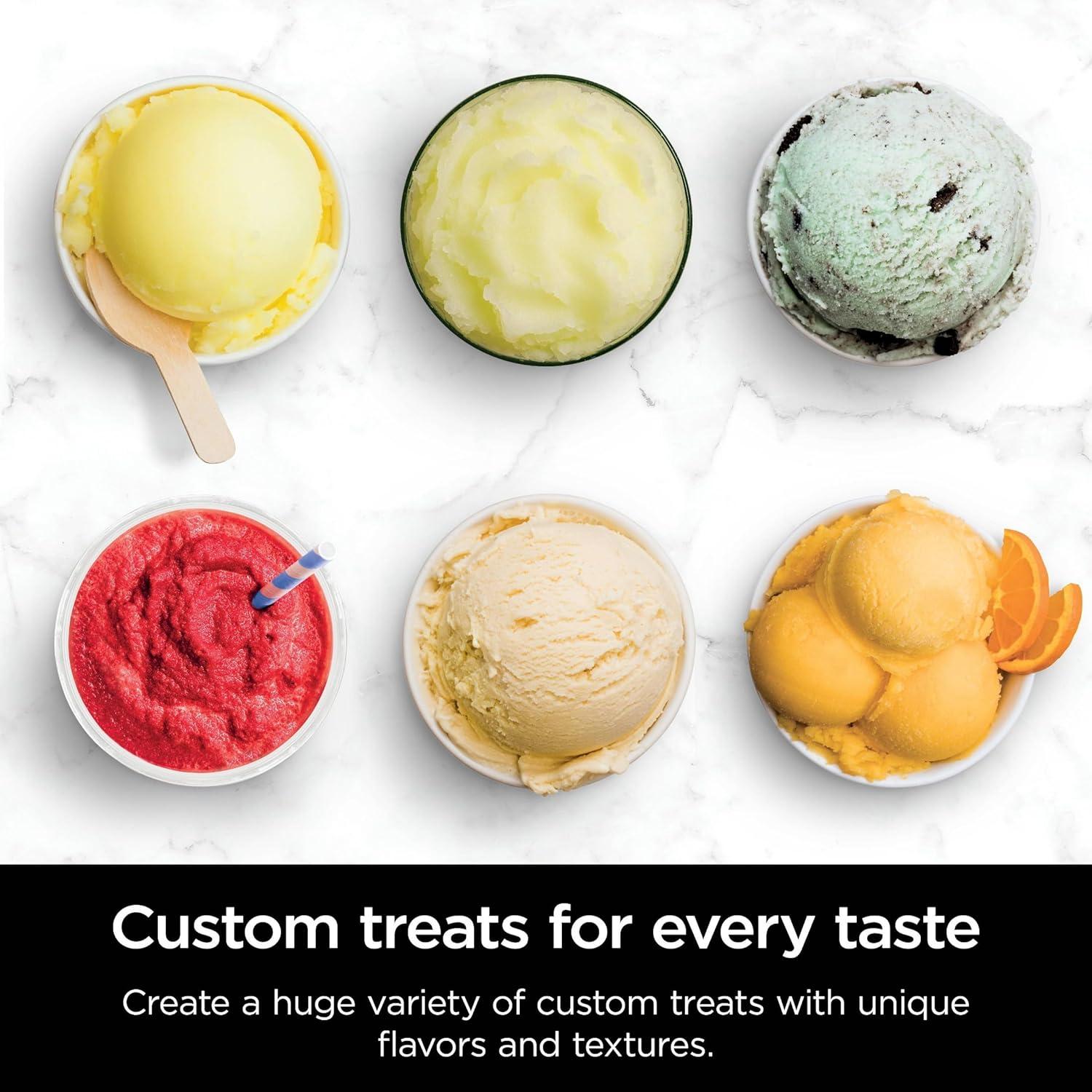 imageNinja NC501 CREAMi Deluxe 11in1 Ice Cream ampamp Frozen Treat Maker with 2 XL Family Size Pint Containers Black RenewedSilver