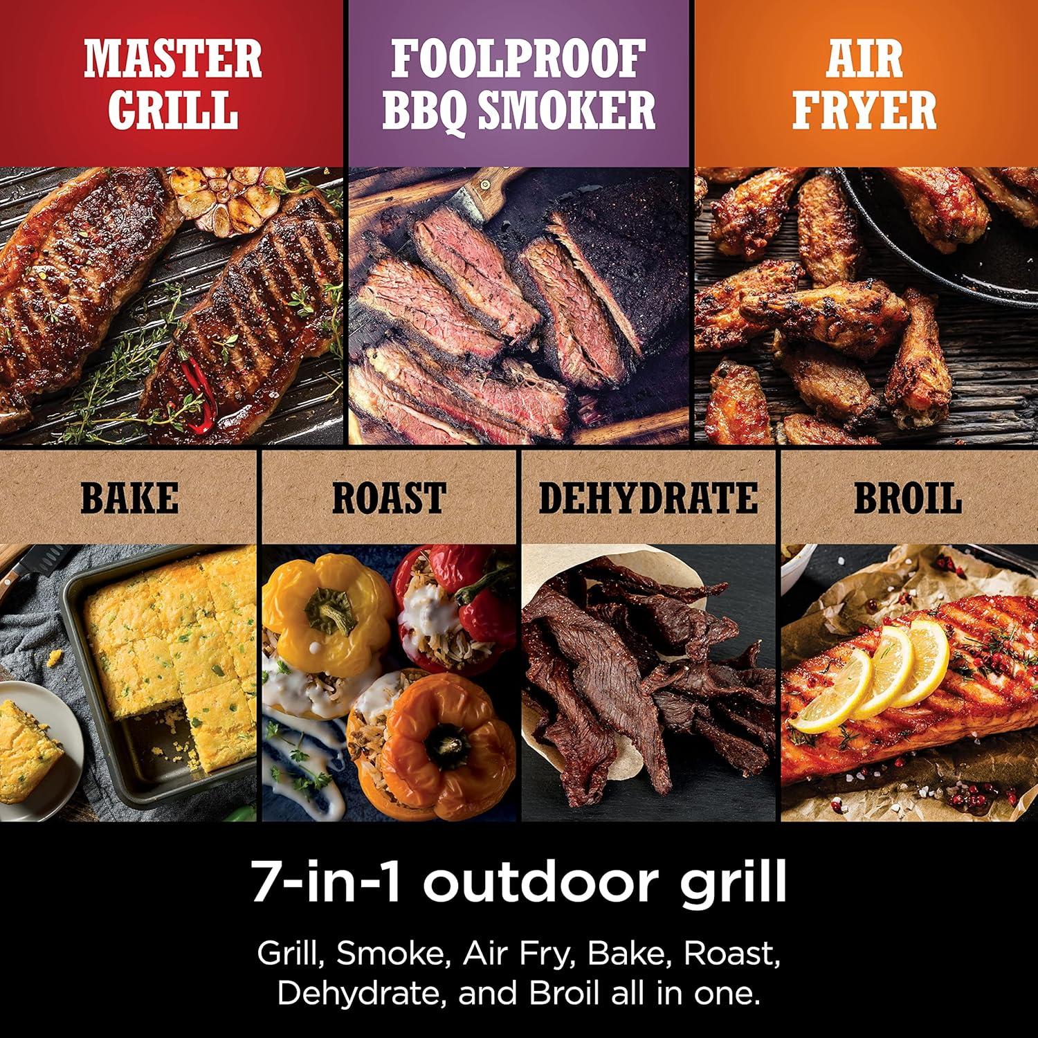 imageNinja OG751 Woodfire Pro Outdoor Grill with BuiltIn Thermometer 7in1 Master Grill BBQ SmokerampampOutdoor Air Fryer plus BakeRoast DehydrateampampBroilWoodfire Technologywith All Purpose Blend Pellets2lb AllPurpose  Sample Pellets