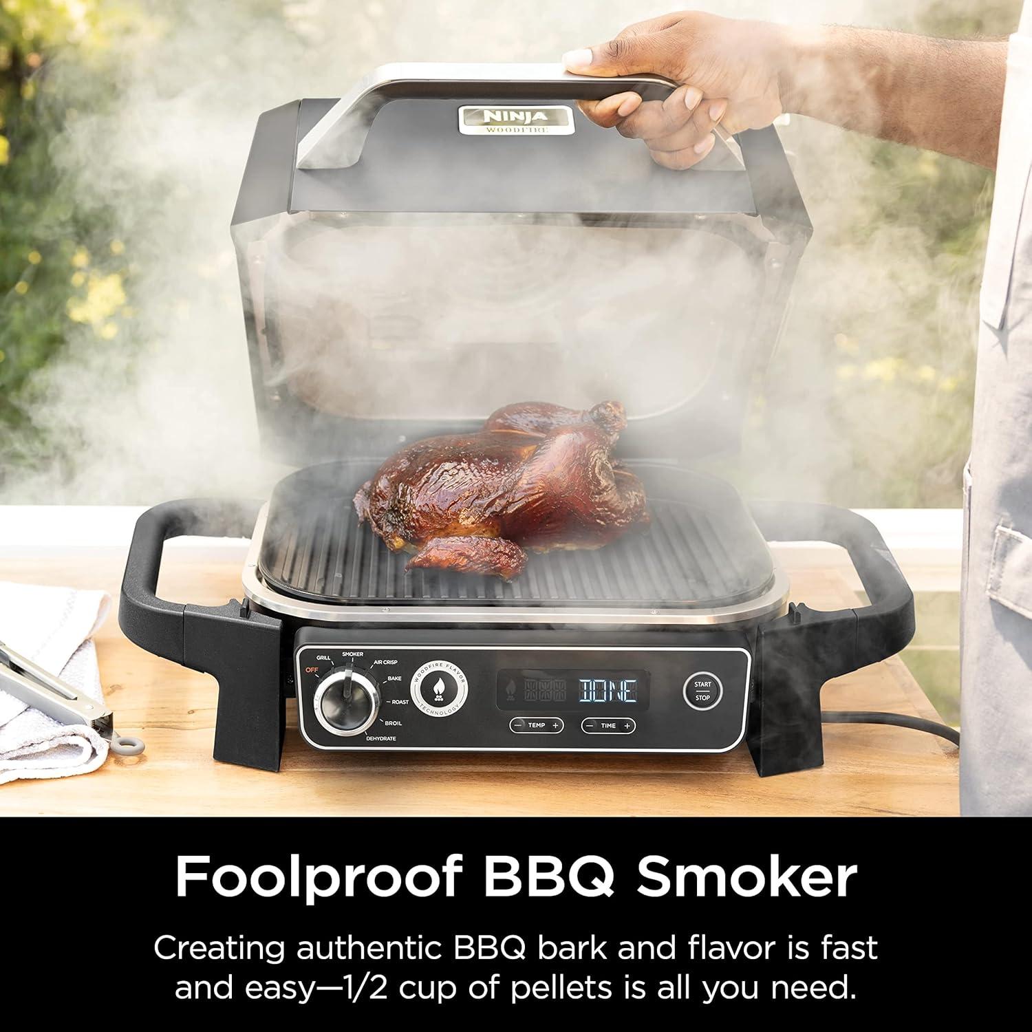 imageNinja OG751 Woodfire Pro Outdoor Grill with BuiltIn Thermometer 7in1 Master Grill BBQ SmokerampampOutdoor Air Fryer plus BakeRoast DehydrateampampBroilWoodfire Technologywith All Purpose Blend Pellets2lb AllPurpose  Sample Pellets