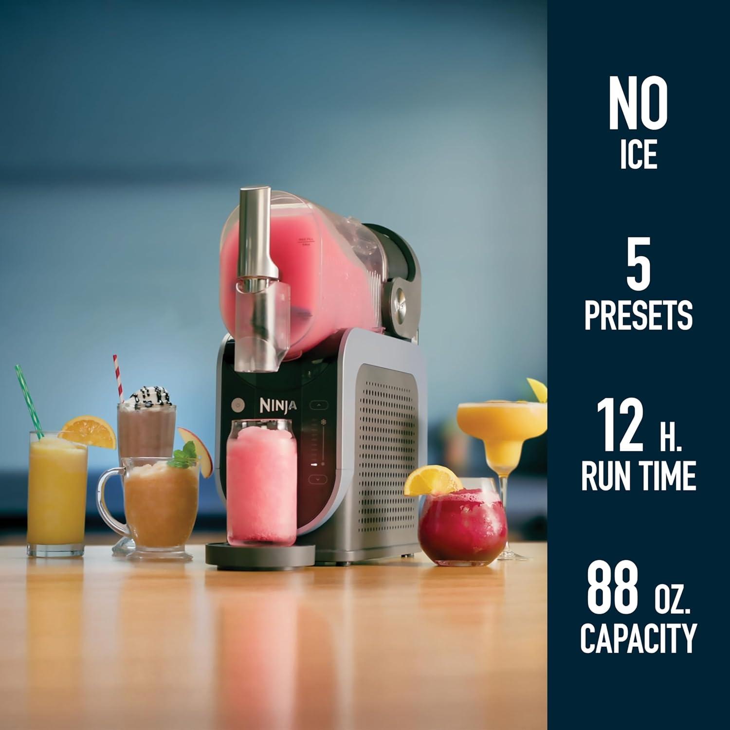 imageNinja SLUSHi Professional Frozen Drink Maker with RapidChill Technology 88 oz Frozen Drink ampamp Slushie Machine 5 Preset Programs Frozen Margaritas Frapps and More Orange Mango FS301ORBlack
