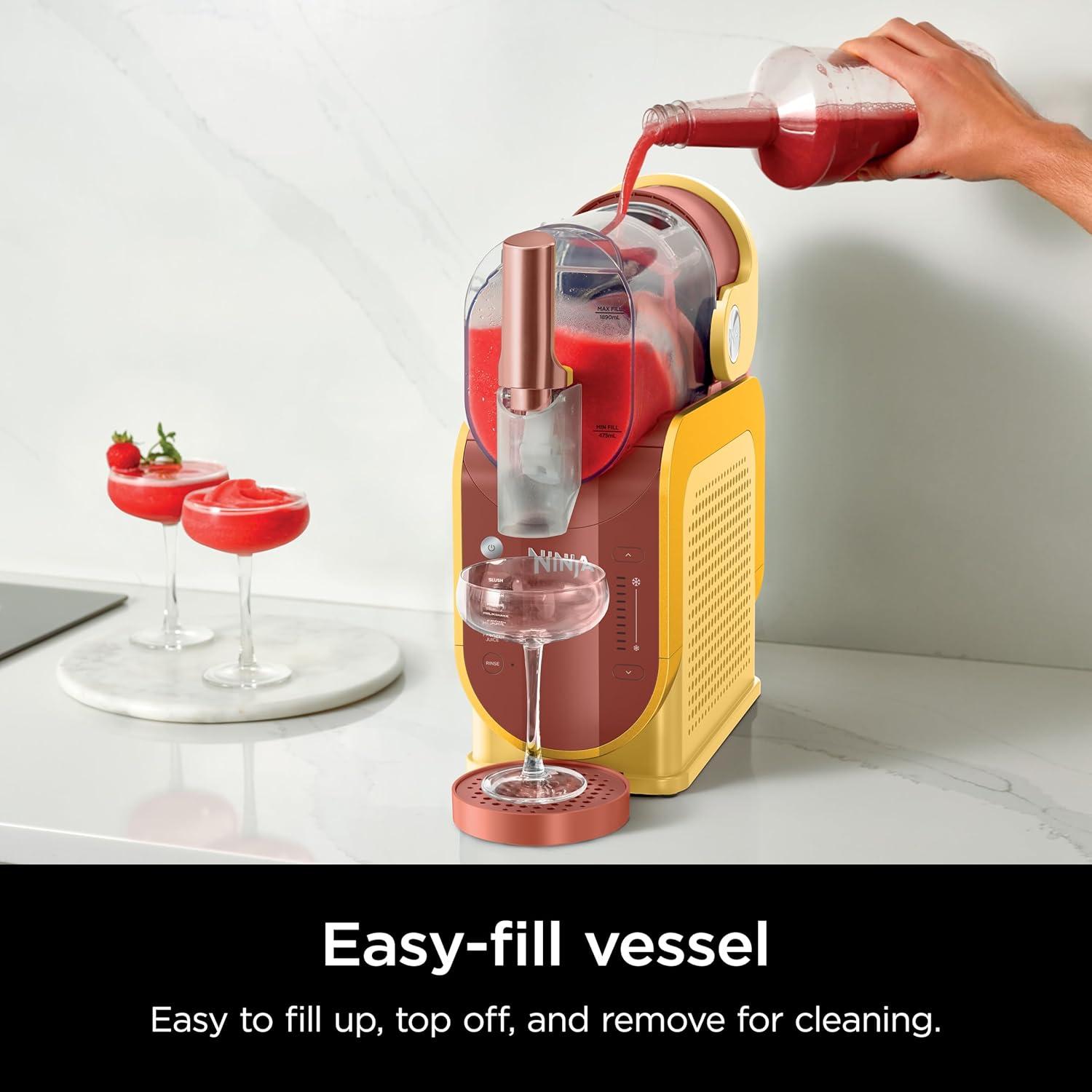 imageNinja SLUSHi Professional Frozen Drink Maker with RapidChill Technology 88 oz Frozen Drink ampamp Slushie Machine 5 Preset Programs Frozen Margaritas Frapps and More Orange Mango FS301OROrange Mango