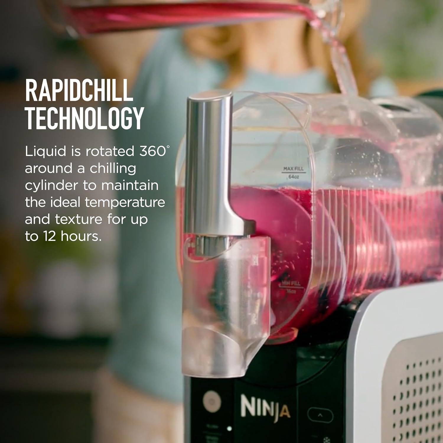 imageNinja SLUSHi Professional Frozen Drink Maker with RapidChill Technology 88 oz Frozen Drink ampamp Slushie Machine 5 Preset Programs Frozen Margaritas Frapps and More Orange Mango FS301ORBlack