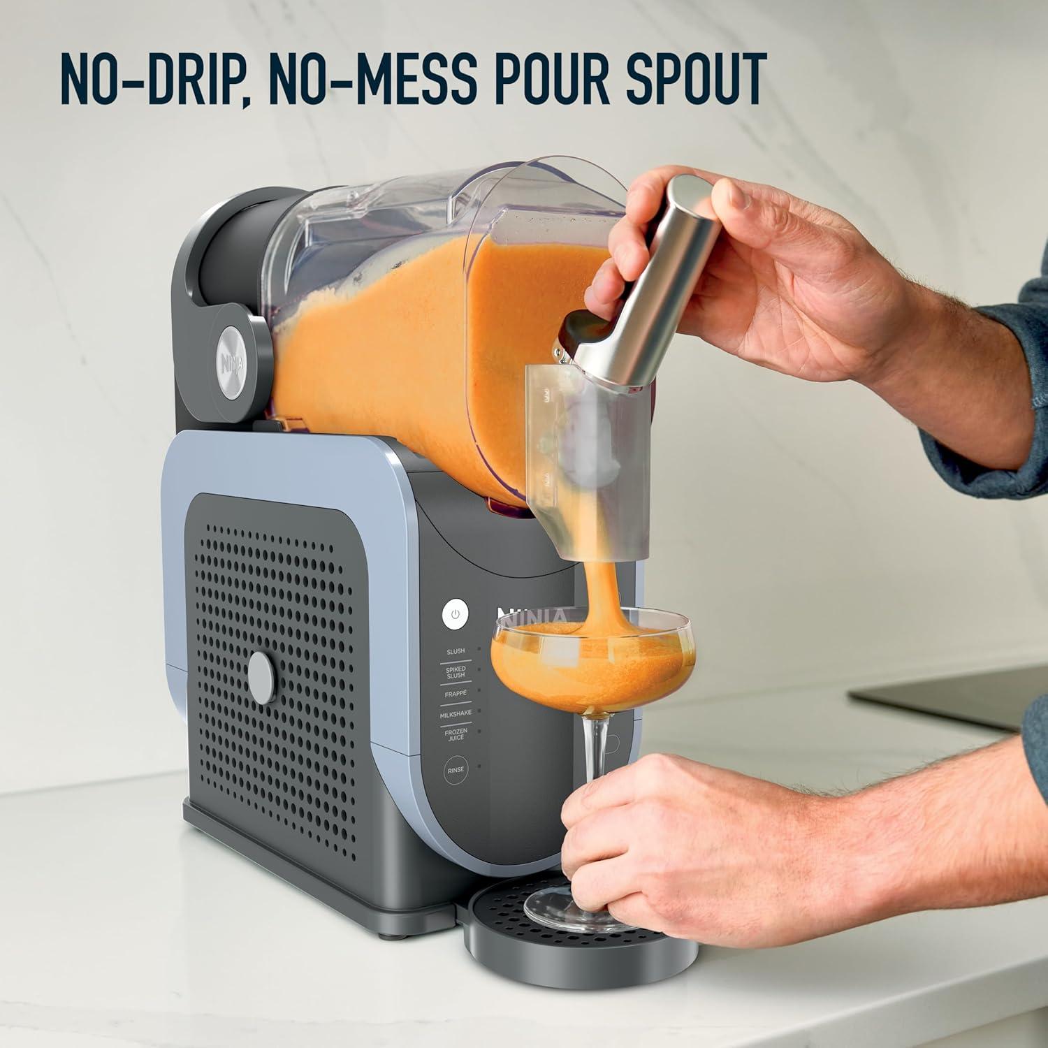 imageNinja SLUSHi Professional Frozen Drink Maker with RapidChill Technology 88 oz Frozen Drink ampamp Slushie Machine 5 Preset Programs Frozen Margaritas Frapps and More Orange Mango FS301ORBlack