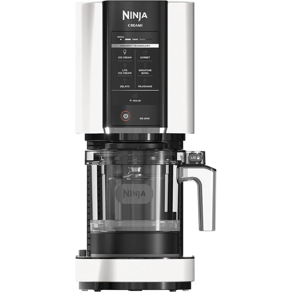 imageNinja CREAMi Ice Cream Maker 7 OneTouch Programs with 2 Pint Containers ampamp Lids Compact Size White NC301WHBBB