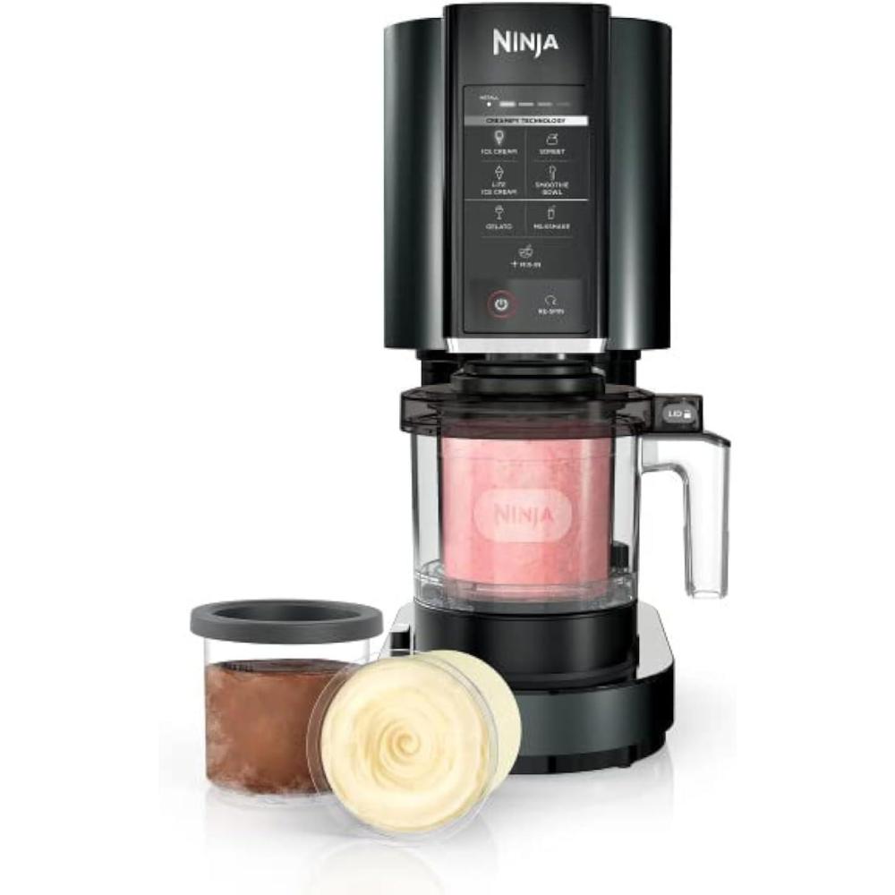 imageNinja CREAMi Ice Cream Sorbet Milkshake Maker  3 CREAMi Pints Black