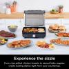 imageNinja GR101 Sizzle Smokeless Indoor Grill ampamp Griddle 14 Interchangeable Nonstick Plates DishwasherSafe Removable Mesh Lid 500F Max Heat Even EdgetoEdge Cooking GreySilver RenewedSizzle Indoor Grill  Griddle