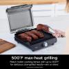 imageNinja GR101 Sizzle Smokeless Indoor Grill ampamp Griddle 14 Interchangeable Nonstick Plates DishwasherSafe Removable Mesh Lid 500F Max Heat Even EdgetoEdge Cooking GreySilver RenewedSizzle Indoor Grill  Griddle