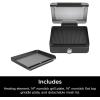 imageNinja GR101 Sizzle Smokeless Indoor Grill ampamp Griddle 14 Interchangeable Nonstick Plates DishwasherSafe Removable Mesh Lid 500F Max Heat Even EdgetoEdge Cooking GreySilver RenewedSizzle Indoor Grill  Griddle