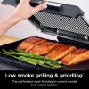 imageNinja GR101 Sizzle Smokeless Indoor Grill ampamp Griddle 14 Interchangeable Nonstick Plates DishwasherSafe Removable Mesh Lid 500F Max Heat Even EdgetoEdge Cooking GreySilver RenewedSizzle Indoor Grill  Griddle