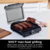 imageNinja GR101 Sizzle Smokeless Indoor Grill ampamp Griddle 14 Interchangeable Nonstick Plates DishwasherSafe Removable Mesh Lid 500F Max Heat Even EdgetoEdge Cooking GreySilver RenewedSizzle Indoor Grill