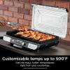 imageNinja Sizzle Pro XL 20Inch Indoor Griddle  Grill Detachable Ventilated Lid Grease Control Ceramic Nonstick Plates Even EdgetoEdge Cooking Extra Large Capacity Versatile Silver GX101
