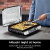 imageNinja Sizzle Pro XL 20Inch Indoor Griddle  Grill Detachable Ventilated Lid Grease Control Ceramic Nonstick Plates Even EdgetoEdge Cooking Extra Large Capacity Versatile Silver GX101