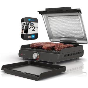 imageNinja GR101 Sizzle Smokeless Indoor Grill ampamp Griddle Renewed Bundle with 2 YR CPS Enhanced Protection Pack