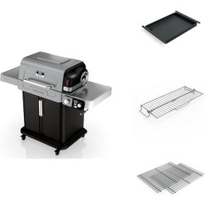 imageNinja FlexFlame Master Grill Pack Electric ampamp Propane 5in1 Cooking System Includes FlexFlame Premium Grill Grate Half Griddle Expandable Roast ampamp Smoke Rack