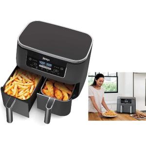 imageNinja DZ100 Foodi 4in1 8qt 2Basket Air Fryer with DualZone Technology DZ100 8qt BLACK