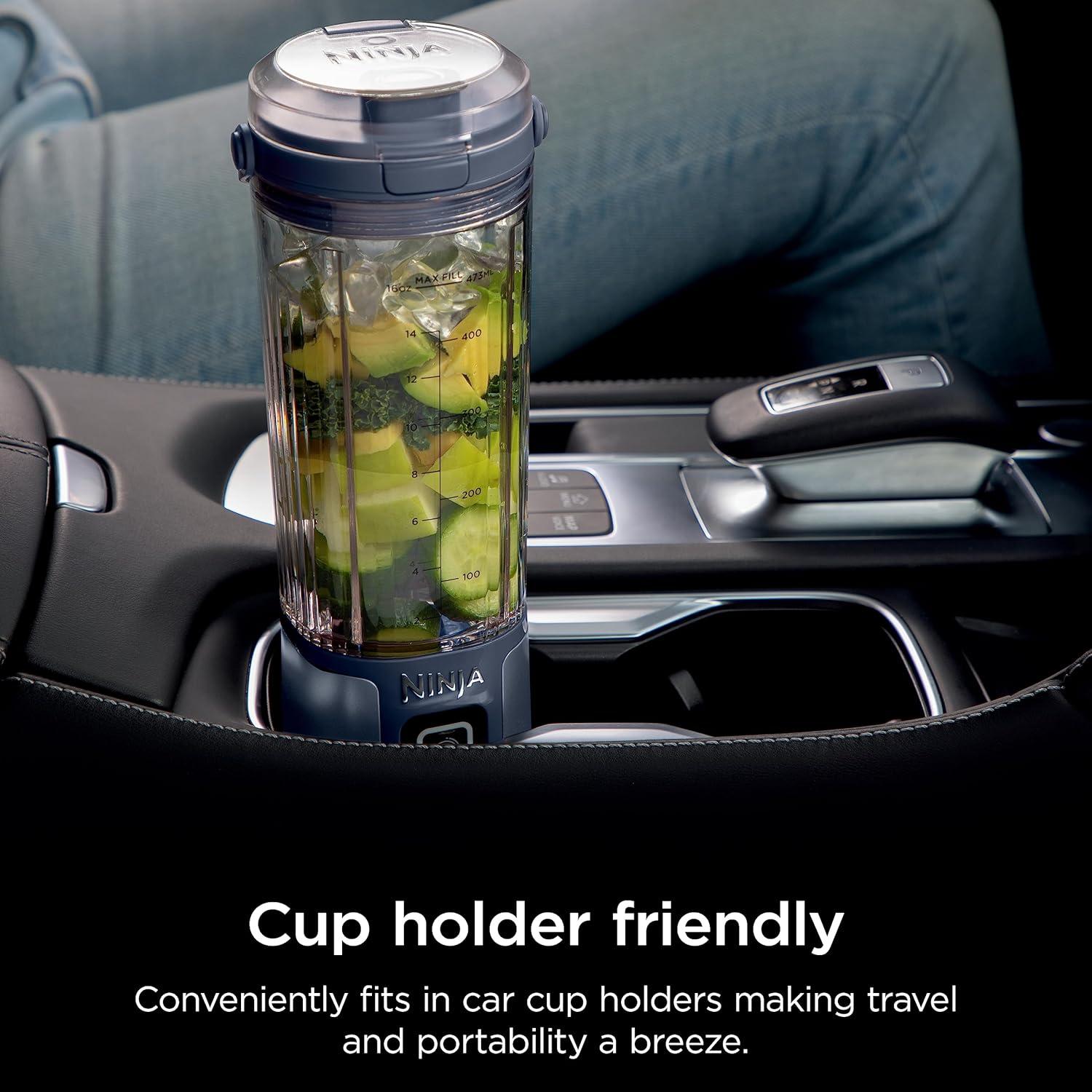 imageNinja BC151BK Blast Portable Blender Cordless 18oz Vessel Personal Blenderfor Shakes ampamp Smoothies BPA Free LeakproofLid ampamp Sip Spout USBC Rechargeable Dishwasher Safe Parts Black RenewedBlue