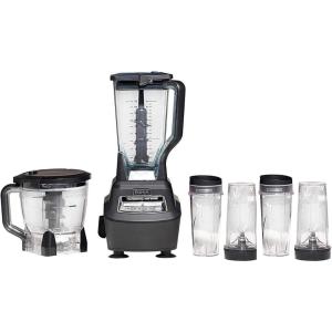 imageMega Kitchen System BL770 Blender with Food Processor ampamp 1500 watt AutoiQ Blender Base 72 oz Pitcher 64 oz Food Processor Set 4 16oz Cup for Smoothies Dough ampamp More