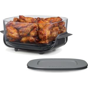 imageNinja 4QT CleanCrisp Glassware Container with Storage lid Compatible Crispi Portable Cooking System Microwave Freezer ampamp Dishwasher Safe PFAS ampamp PTFE Free Glass XSKSFN4QT4 QT