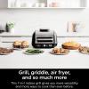 imageNinja IG601 Foodi XL 7in1 Indoor Grill Combo use Opened or Closed Air Fry Dehydrate ampamp More Pro Power Grate Flat Top Griddle Crisper Black 4 Quarts RenewedCountertop GriddleGrill