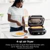 imageNinja IG601 Foodi XL 7in1 Indoor Grill Combo use Opened or Closed Air Fry Dehydrate ampamp More Pro Power Grate Flat Top Griddle Crisper Black 4 Quarts RenewedCountertop GriddleGrill