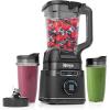 imageNinja TB301 Detect Duo Power Blender Pro  Single Serve BlendSense Technology Blender For Smoothies Shakes ampamp More 1800 Peak Watts 72 oz Pitcher 2 24 oz ToGo Cups Black RenewedBlack