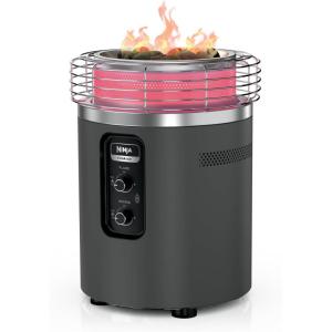 imageNinja Fireside360  Outdoor Heater ampamp Fire Pit  3 Modes Flame Heat Flame ampamp Heat  Portable for Patio Deck Camping Beach  Easy Control Flames ampamp Heat  Push to Start Ignition  Black  OF101AMZ