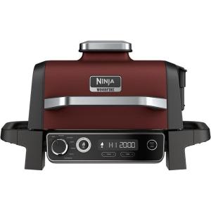 imageNinja OG701 Woodfire Outdoor Grill ampamp Smoker 7in1 Master Grill BBQ Smoker Air Fryer plus Bake Roast Dehydrate ampamp Broil uses Woodfire Pellets1 Pack Included Portable Electric Red