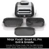 imageNinja IG651 QCP Foodi Smart XL Pro 7in1 Indoor GrillGriddle Combo use Opened or Closed with Griddle Air Fry Smart Thermometer silverblack Renewed