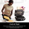 imageNinja IG651 QCP Foodi Smart XL Pro 7in1 Indoor GrillGriddle Combo use Opened or Closed with Griddle Air Fry Smart Thermometer silverblack Renewed