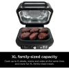 imageNinja IG651 QCP Foodi Smart XL Pro 7in1 Indoor GrillGriddle Combo use Opened or Closed with Griddle Air Fry Smart Thermometer silverblack Renewed
