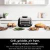 imageNinja IG651 QCP Foodi Smart XL Pro 7in1 Indoor GrillGriddle Combo use Opened or Closed with Griddle Air Fry Smart Thermometer silverblack Renewed
