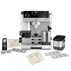 imageNinja Luxe Cafe Premier Series Espresso Machine Drip Coffee Rapid Cold Brew Integrated Grinder HandsFree Frother with Knock Box Water Filter Cleaning Tablets Descaler ES601AMZ