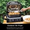 imageNinja OG701 Woodfire Outdoor Grill ampamp Smoker 7in1 Air Fryer Bake Roast Broil uses Woodfire Pellets1 Pack Included Portable Electric GreyRenewedGrey