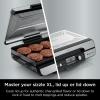 image:imageNinja Sizzle Pro XL 20Inch Indoor Griddle  Grill Detachable Ventilated Lid Grease Control Ceramic Nonstick Plates Even EdgetoEdge Cooking XL Capacity Versatile Silver GX101 Renewed