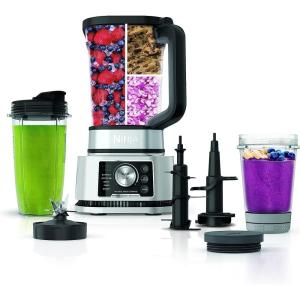 image:imageNinja SS351 Foodi Power Pitcher System Smoothie Bowl Maker 4in1 Blender  Food Processor Single Serve Blender 1400WP smartTORQUE 6 AutoiQ Presets RenewedSilver