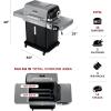 image:imageNinja FlexFlame Grill and Smoker  Electric and Propane Grill Roaster BBQ Grill  5in1 Cooking System  3 Burner  Digital Control  Outdoor Cooking Griddle Pizza Maker  Blue  PG301BLStainless Steel