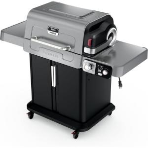 image:imageNinja FlexFlame Grill and Smoker  Electric and Propane Grill Roaster BBQ Grill  5in1 Cooking System  3 Burner  Digital Control  Outdoor Cooking Griddle Pizza Maker  Blue  PG301BLStainless Steel