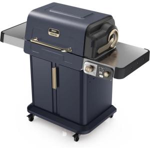 image:imageNinja FlexFlame Grill and Smoker  Electric and Propane Grill Roaster BBQ Grill  5in1 Cooking System  3 Burner  Digital Control  Outdoor Cooking Griddle Pizza Maker  Blue  PG301BLBlue